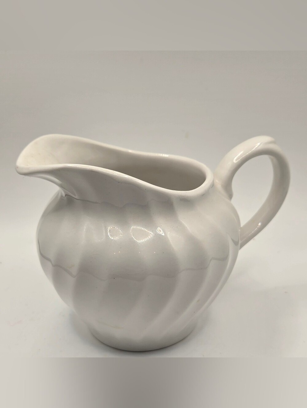 Vintage Royal Wessex White Ironstone Creamer By Swinnertons England Swirl Style